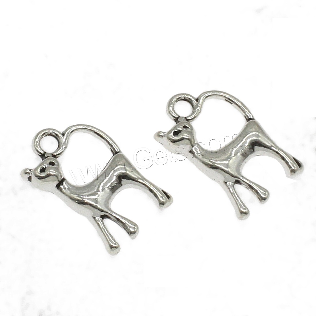 Zinc Alloy Animal Pendants, Cat, plated, more colors for choice, 10.5x16.5x2.5mm, Hole:Approx 1.8mm, Approx 833PCs/KG, Sold By KG