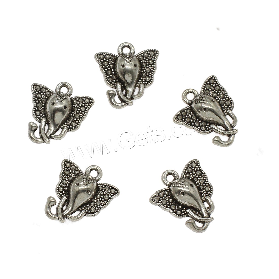 Pendentifs animaux en alliage de zinc, éléphant, Placage, plus de couleurs à choisir, 14.5x16x4mm, Trou:Environ 1.5mm, Environ 1000PC/kg, Vendu par kg