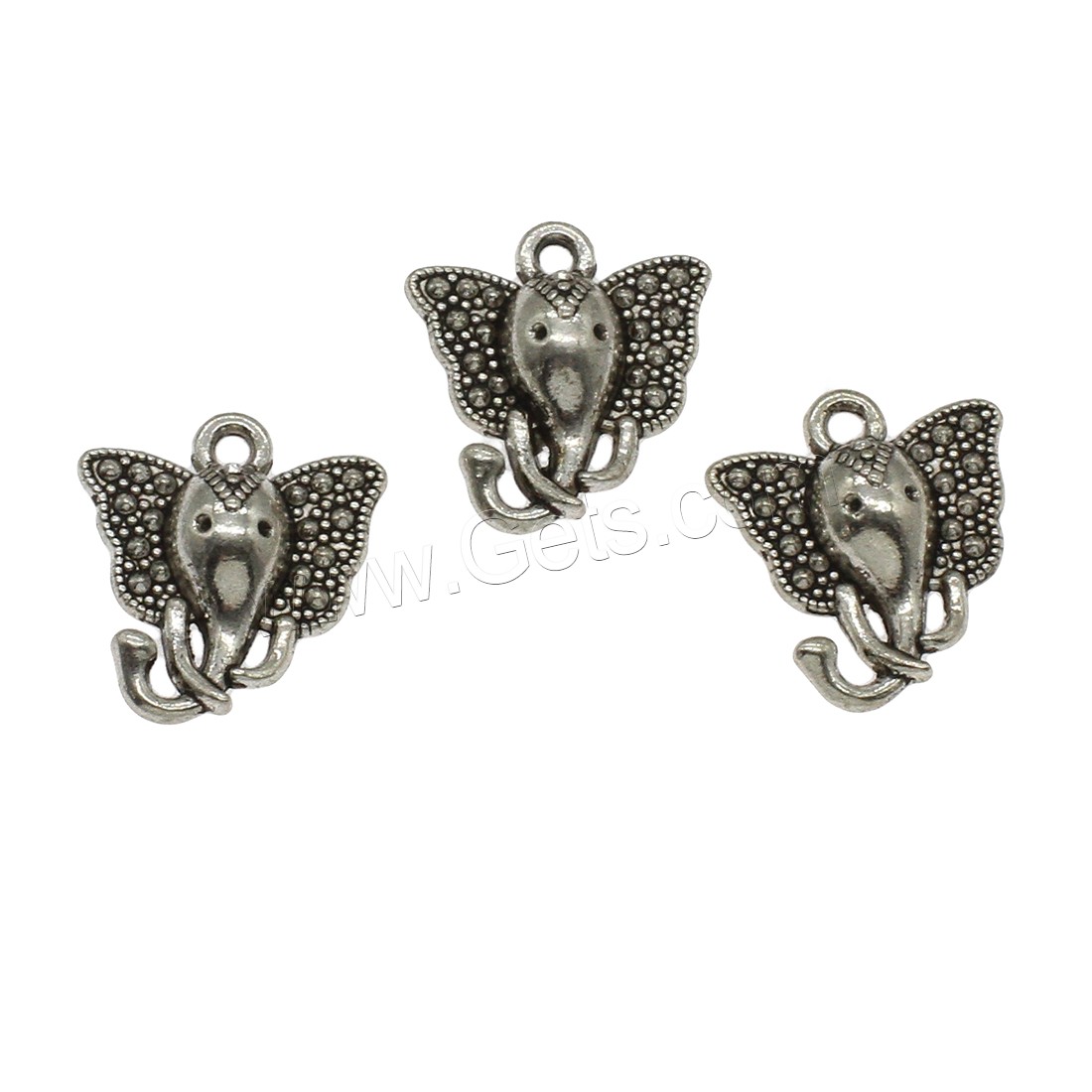 Pendentifs animaux en alliage de zinc, éléphant, Placage, plus de couleurs à choisir, 14.5x16x4mm, Trou:Environ 1.5mm, Environ 1000PC/kg, Vendu par kg