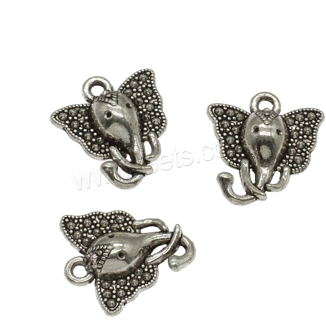 Zinc Alloy Animal Pendants, Elephant, plated, more colors for choice, 14.5x16x4mm, Hole:Approx 1.5mm, Approx 1000PCs/KG, Sold By KG