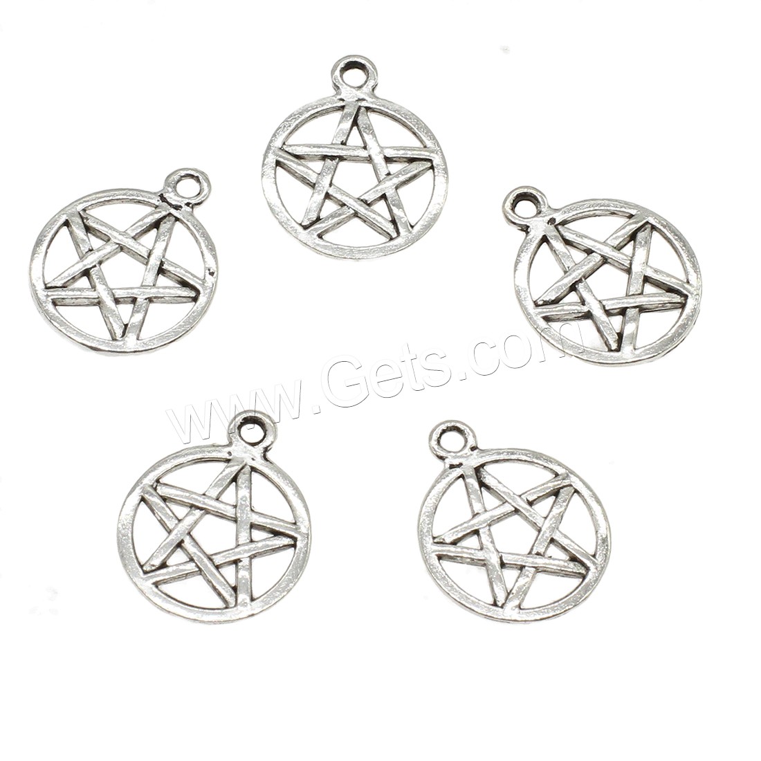 Zinc Alloy Star Pendant, pentagram, plated, hollow, more colors for choice, 16x20x1.5mm, Hole:Approx 1.8mm, Approx 714PCs/KG, Sold By KG