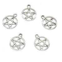 Zinc Alloy Star Pendant, pentagram, plated, hollow Approx 1.8mm, Approx 