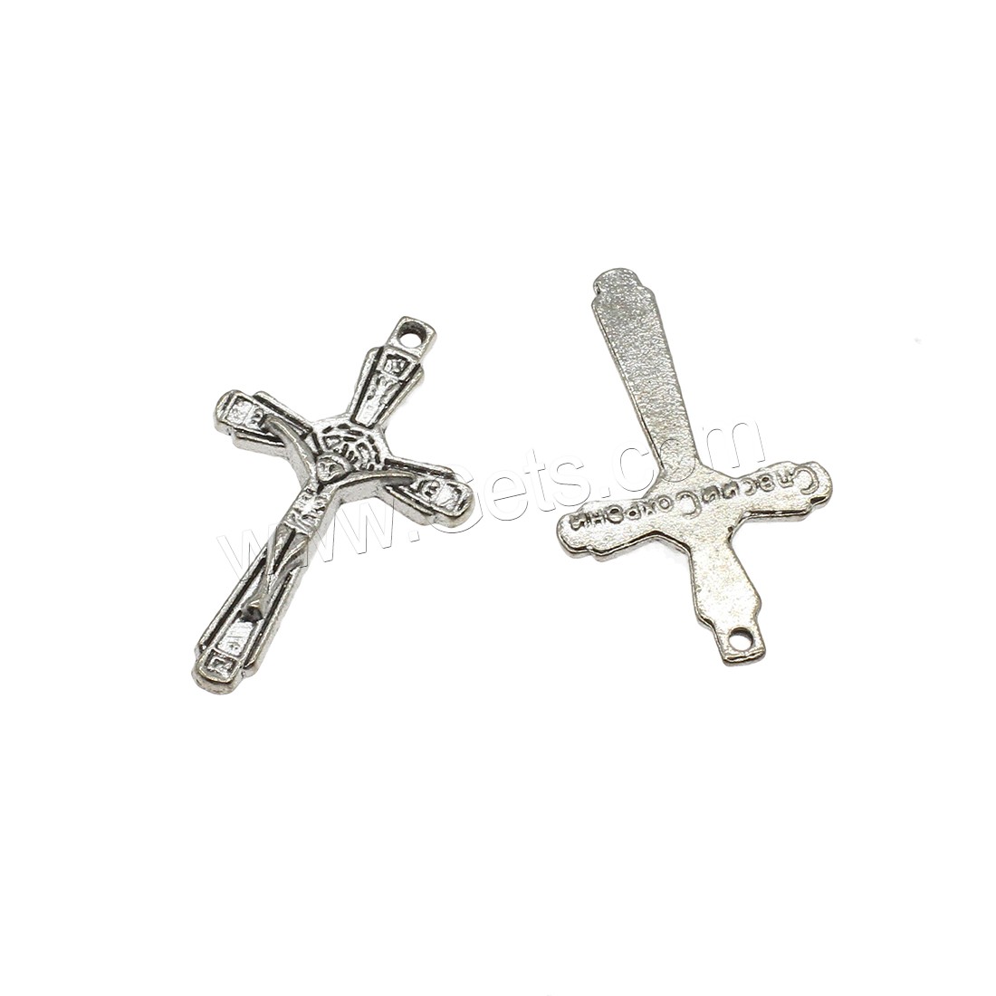 Zinklegierung Kreuz Anhänger, Jesus Kreuz, plattiert, keine, 20x34.5x2.5mm, Bohrung:ca. 1.6mm, ca. 454PCs/kg, verkauft von kg