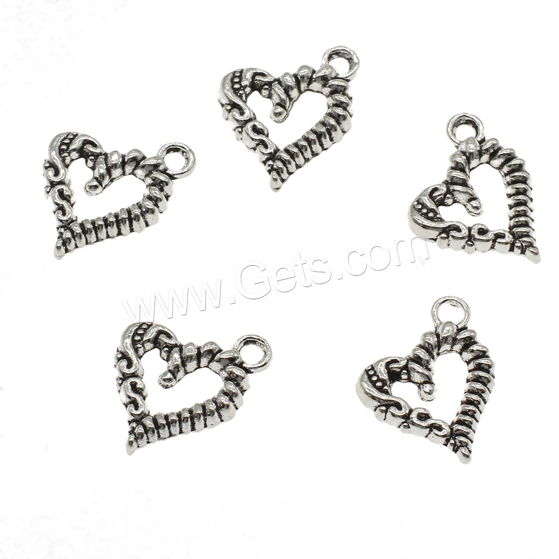 Colgantes de Aleación de Zinc en Forma de Corazón, chapado, hueco, más colores para la opción, 17x22x3mm, agujero:aproximado 2.3mm, aproximado 434PCs/KG, Vendido por KG