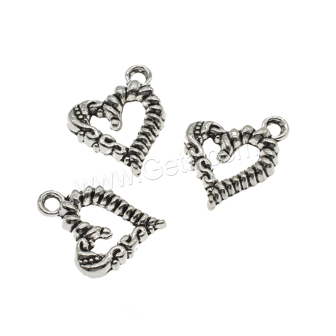 Colgantes de Aleación de Zinc en Forma de Corazón, chapado, hueco, más colores para la opción, 17x22x3mm, agujero:aproximado 2.3mm, aproximado 434PCs/KG, Vendido por KG