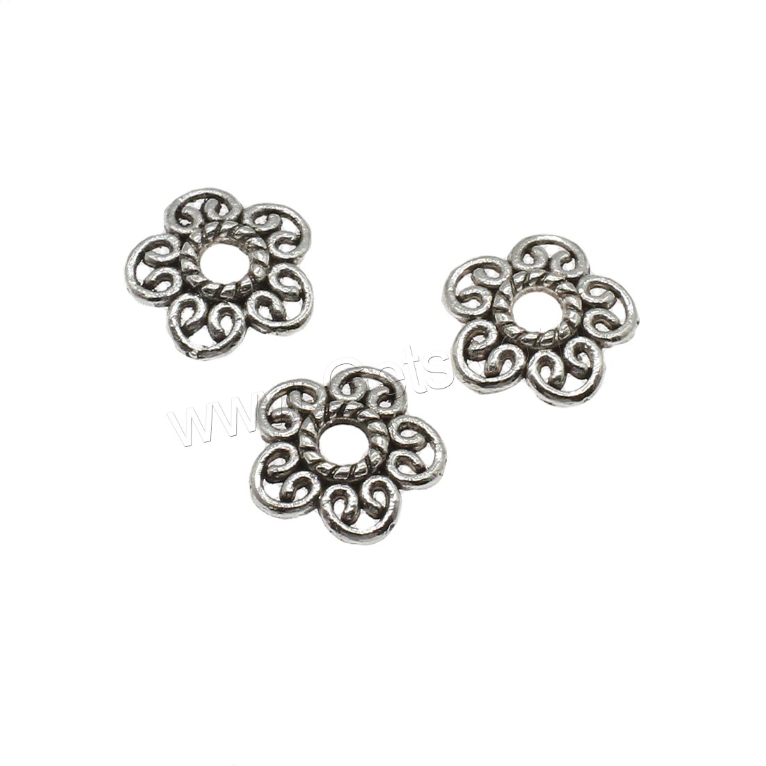 Zinc Alloy Bead Caps, Flower, plated, hollow, more colors for choice, 11x2mm, Hole:Approx 2.5mm, Approx 800PCs/Bag, Sold By Bag