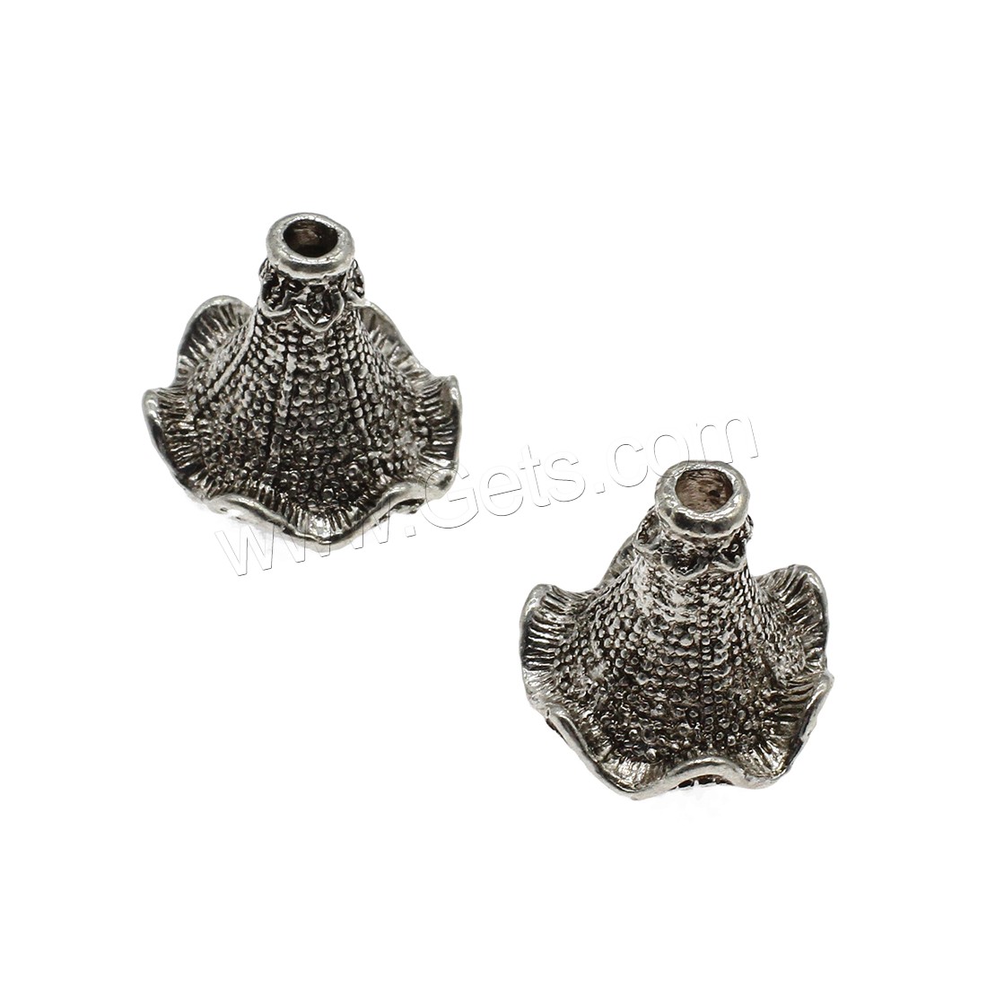 Zink Legierung Perlenkappen, Zinklegierung, Blume, plattiert, keine, 19.5x22mm, Bohrung:ca. 3mm, ca. 161PCs/kg, verkauft von kg