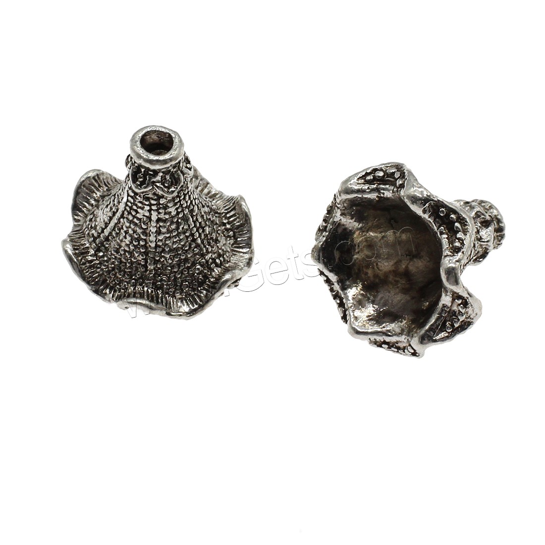 Zink Legierung Perlenkappen, Zinklegierung, Blume, plattiert, keine, 19.5x22mm, Bohrung:ca. 3mm, ca. 161PCs/kg, verkauft von kg