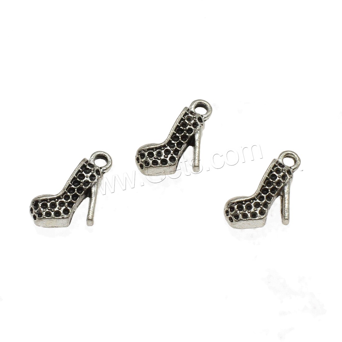 Zinklegierung Schuhe Anhänger, plattiert, keine, 10x16.5x3mm, Bohrung:ca. 1.7mm, ca. 833PCs/kg, verkauft von kg