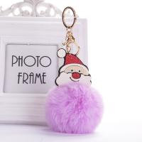 Plush Key Clasp, with Plastic & Zinc Alloy, Santa Claus, for woman 