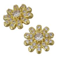 Brass Jewelry Finding, gold color plated, micro pave cubic zirconia 