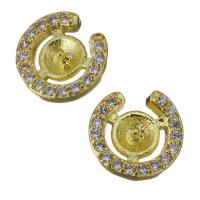 Composants de bijoux en laiton, Placage de couleur d'or, pavé de micro zircon 3.5mm,1mm, Vendu par PC