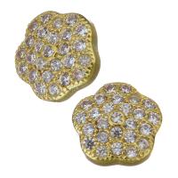 Brass Jewelry Finding, gold color plated, micro pave cubic zirconia 