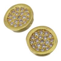 Brass Jewelry Finding, gold color plated, micro pave cubic zirconia 