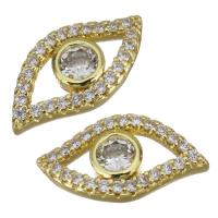 Brass Jewelry Finding, Eye, gold color plated, micro pave cubic zirconia 