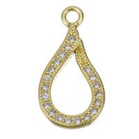 Colgante de Micro Pavé de Zirconía Cúbica, metal, chapado en color dorado, Joyería & micro arcilla de zirconia cúbica, 9x17x2mm, agujero:aproximado 1.5mm, Vendido por UD