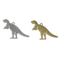 Edelstahl Tier Anhänger, Dinosaurier, plattiert, keine, 29x14x1mm, Bohrung:ca. 1.3mm, ca. 10PCs/Tasche, verkauft von Tasche