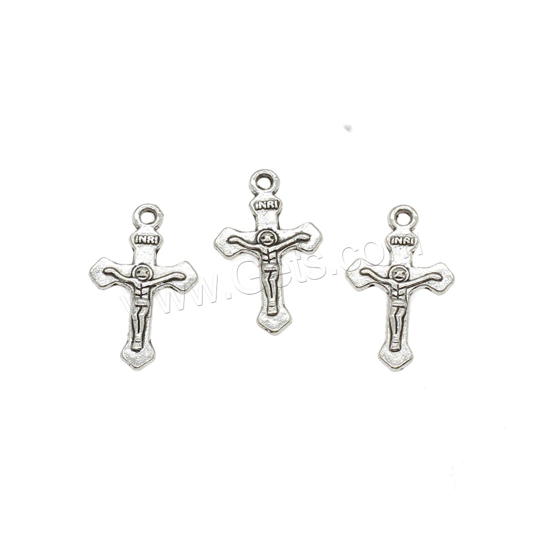 Zinklegierung Kreuz Anhänger, Jesus Kreuz, plattiert, keine, 11x19x2mm, Bohrung:ca. 1.2mm, ca. 2000PCs/kg, verkauft von kg