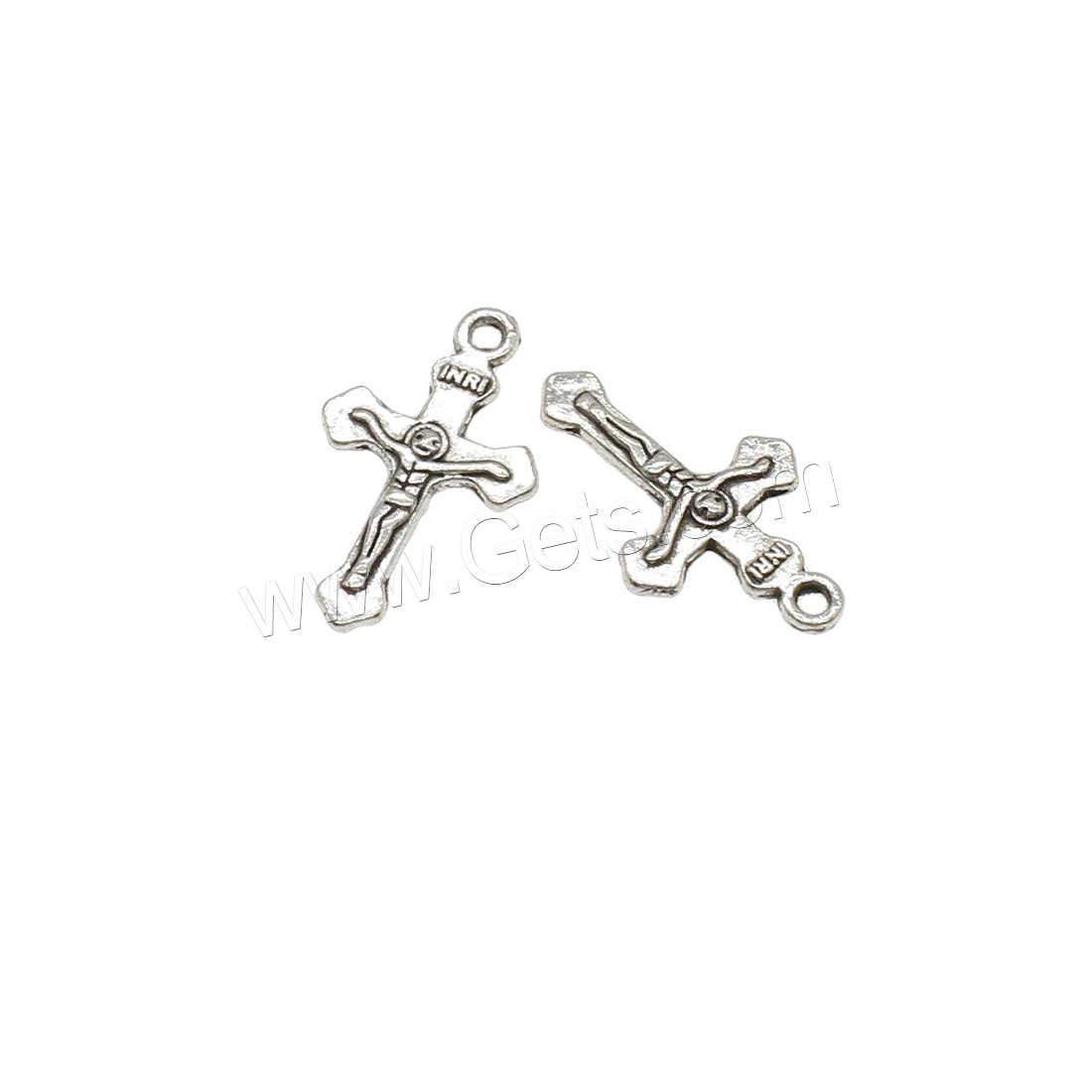 Zinklegierung Kreuz Anhänger, Jesus Kreuz, plattiert, keine, 11x19x2mm, Bohrung:ca. 1.2mm, ca. 2000PCs/kg, verkauft von kg