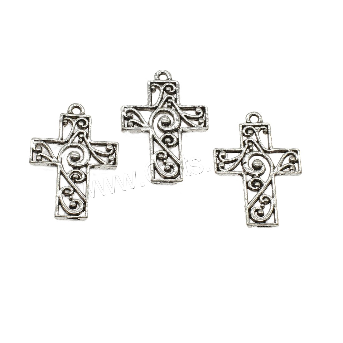 Zinc Alloy Cross Pendants, plated, hollow, more colors for choice, 19.5x29x2mm, Hole:Approx 1.5mm, Approx 500PCs/KG, Sold By KG