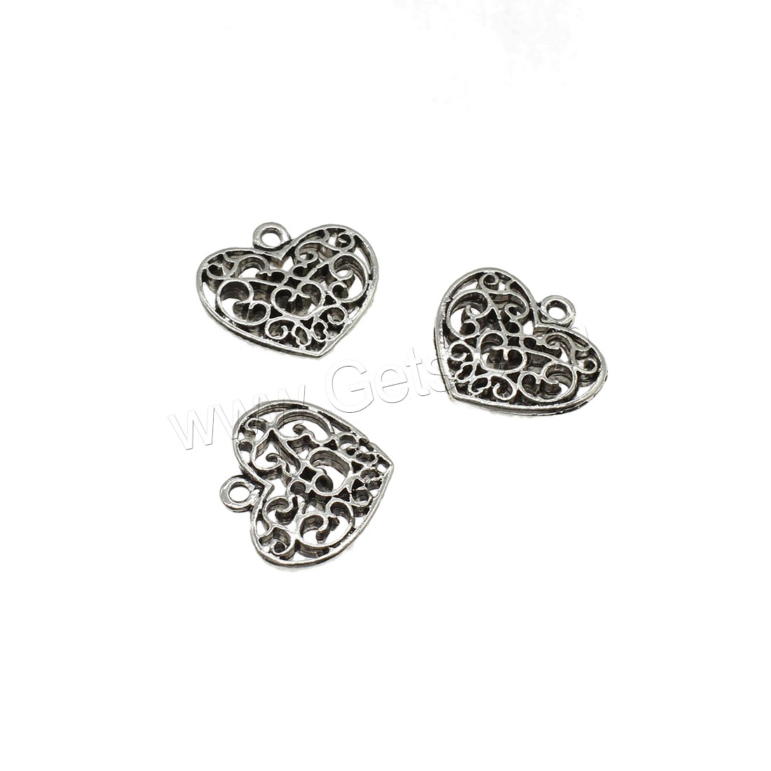 Colgantes de Aleación de Zinc en Forma de Corazón, chapado, hueco, más colores para la opción, 18x16.5x3.5mm, agujero:aproximado 1.5mm, aproximado 500PCs/KG, Vendido por KG