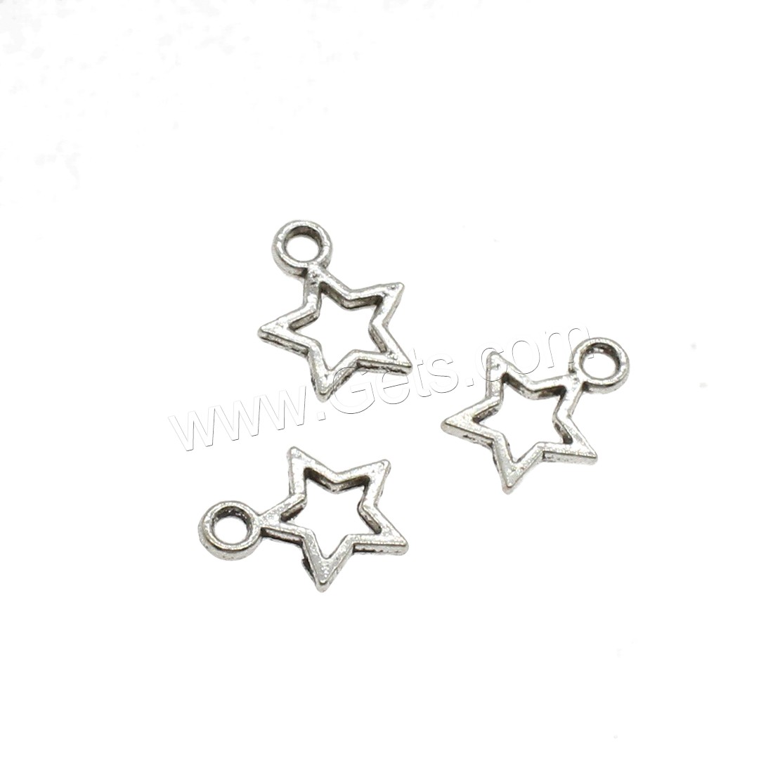 Zinc Alloy Star Pendant, plated, hollow, more colors for choice, 9x12x1.5mm, Hole:Approx 1.7mm, Approx 3333PCs/KG, Sold By KG