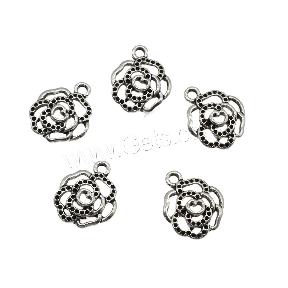 Zinc Alloy Flower Pendants, plated, hollow, more colors for choice, 15x18x3.5mm, Hole:Approx 2mm, Approx 769PCs/KG, Sold By KG