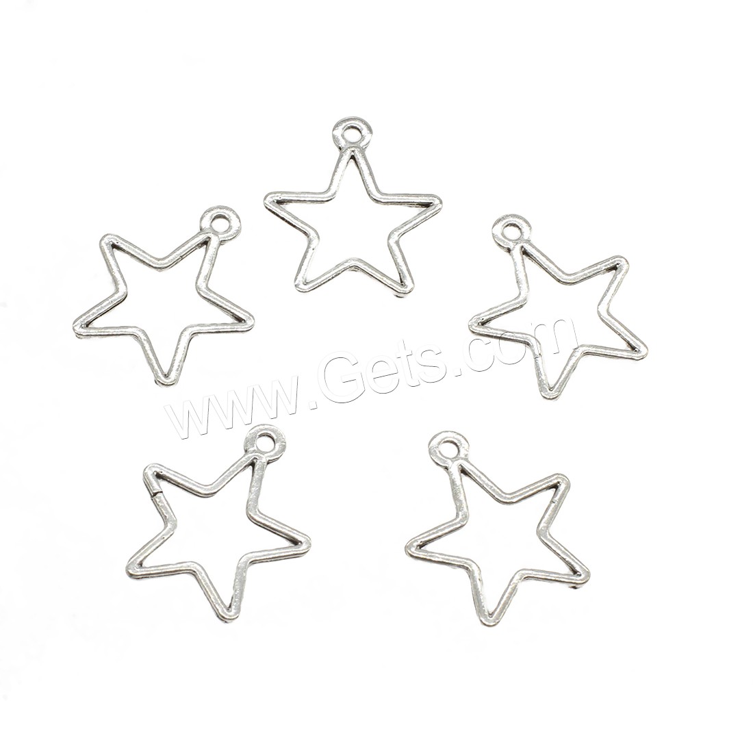 Zinc Alloy Star Pendant, plated, hollow, more colors for choice, 20.5x23.5x1.5mm, Hole:Approx 1.8mm, Approx 769PCs/KG, Sold By KG