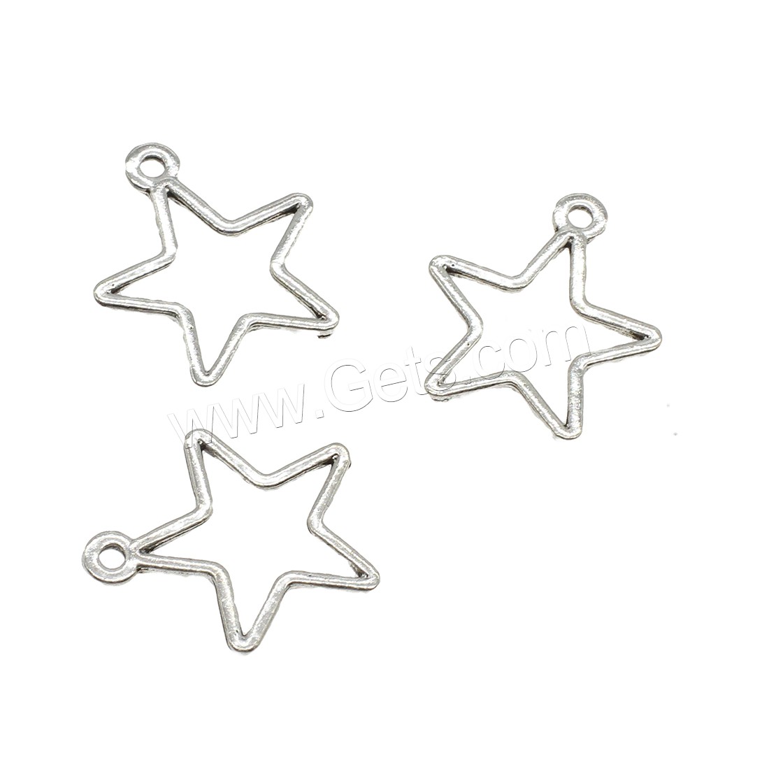 Zinc Alloy Star Pendant, plated, hollow, more colors for choice, 20.5x23.5x1.5mm, Hole:Approx 1.8mm, Approx 769PCs/KG, Sold By KG