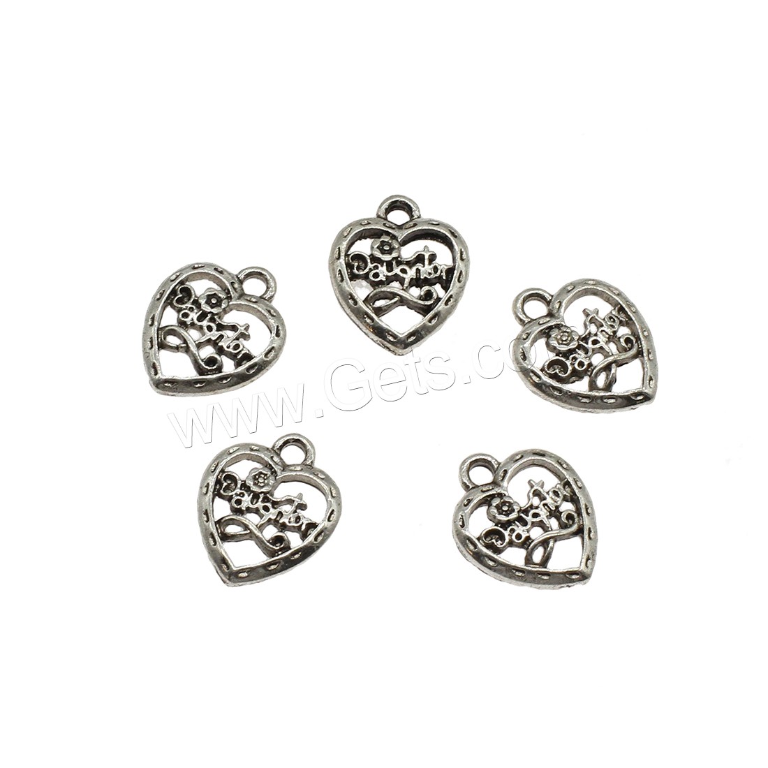 Colgantes de Aleación de Zinc en Forma de Corazón, chapado, hueco, más colores para la opción, 13.5x16.5x2.5mm, agujero:aproximado 2mm, aproximado 769PCs/KG, Vendido por KG