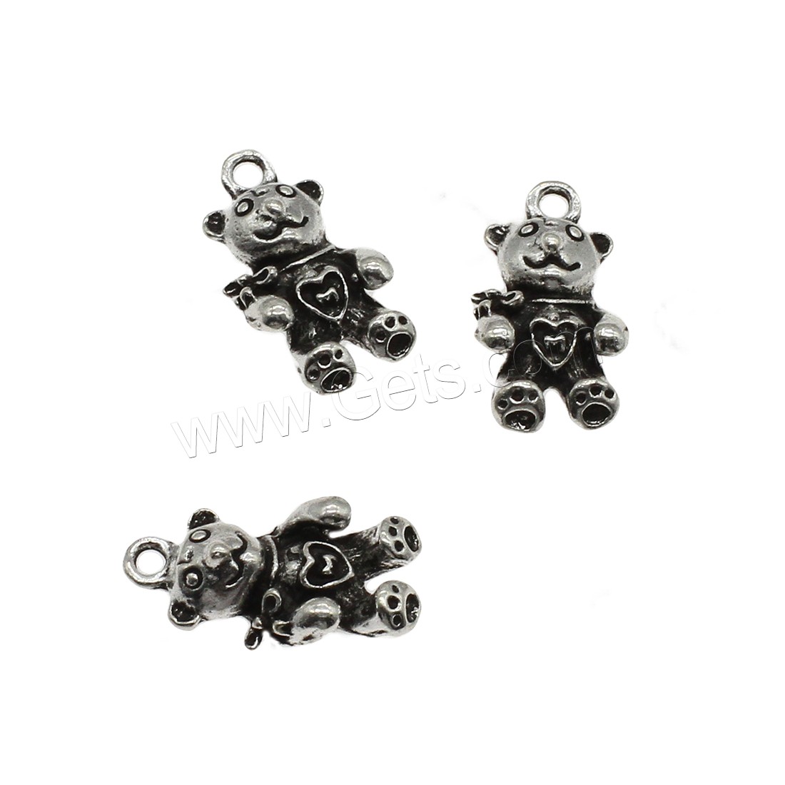 Colgantes Animales de Aleación de Zinc, Oso, chapado, más colores para la opción, 9.5x18x3.5mm, agujero:aproximado 1.5mm, aproximado 769PCs/KG, Vendido por KG