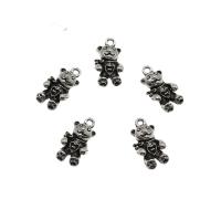 Colgantes Animales de Aleación de Zinc, Oso, chapado, más colores para la opción, 9.5x18x3.5mm, agujero:aproximado 1.5mm, aproximado 769PCs/KG, Vendido por KG