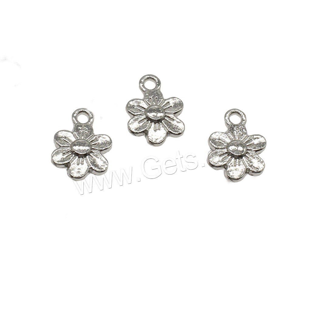 Zinklegierung Blume Anhänger, plattiert, keine, 9x13x2mm, Bohrung:ca. 1.4mm, ca. 2500PCs/kg, verkauft von kg