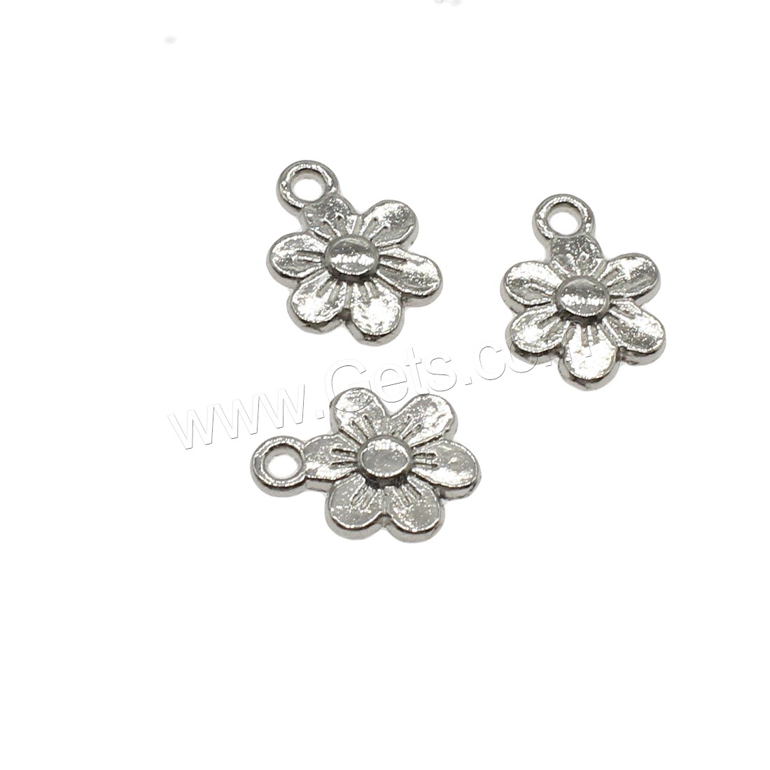 Zinklegierung Blume Anhänger, plattiert, keine, 9x13x2mm, Bohrung:ca. 1.4mm, ca. 2500PCs/kg, verkauft von kg