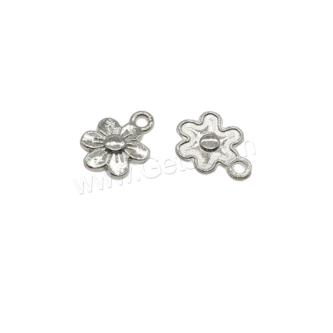 Zinklegierung Blume Anhänger, plattiert, keine, 9x13x2mm, Bohrung:ca. 1.4mm, ca. 2500PCs/kg, verkauft von kg