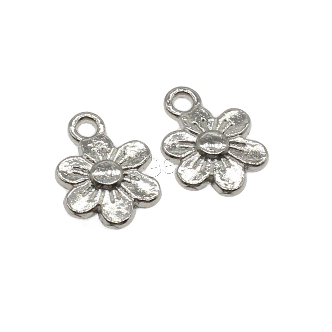 Zinklegierung Blume Anhänger, plattiert, keine, 9x13x2mm, Bohrung:ca. 1.4mm, ca. 2500PCs/kg, verkauft von kg