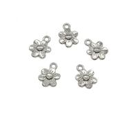 Zinklegierung Blume Anhänger, plattiert, keine, 9x13x2mm, Bohrung:ca. 1.4mm, ca. 2500PCs/kg, verkauft von kg