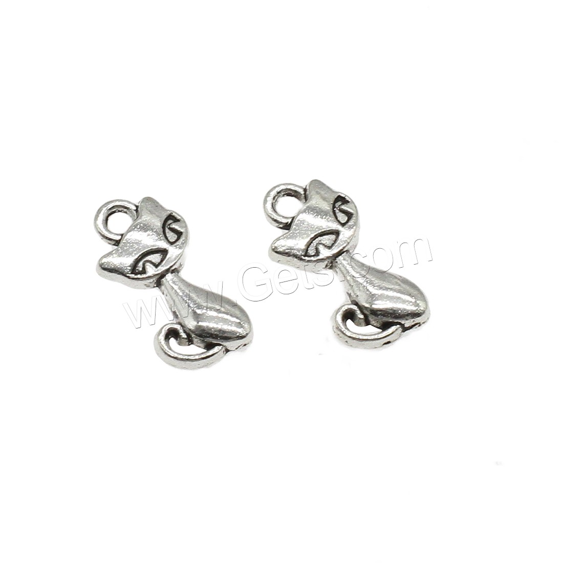 Zinc Alloy Animal Pendants, Cat, plated, more colors for choice, 8x17x2mm, Hole:Approx 1.9mm, Approx 1428PCs/KG, Sold By KG