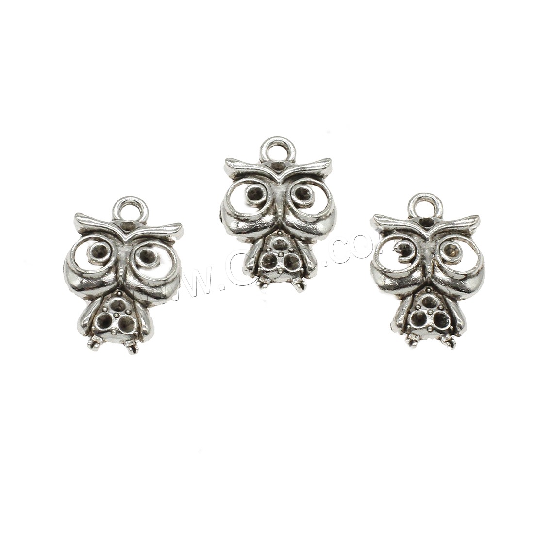 Pendentifs animaux en alliage de zinc, hibou, Placage, plus de couleurs à choisir, 14x21x3mm, Trou:Environ 2mm, Environ 833PC/kg, Vendu par kg