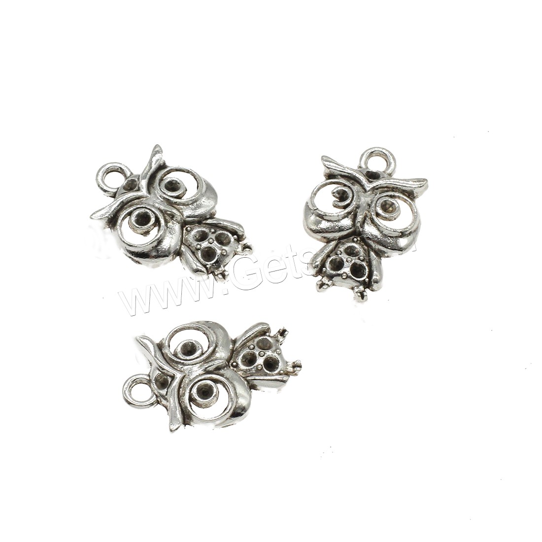 Zinc Alloy Animal Pendants, Owl, plated, more colors for choice, 14x21x3mm, Hole:Approx 2mm, Approx 833PCs/KG, Sold By KG