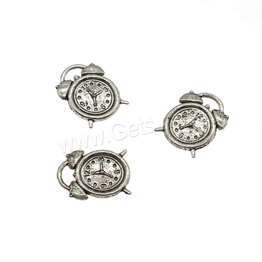 Zink Legierung Watch Anhänger, Zinklegierung, Wecker, plattiert, keine, 14x18x2mm, Bohrung:ca. 1mm, ca. 625PCs/kg, verkauft von kg