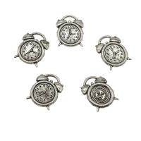 Zink Legierung Watch Anhänger, Zinklegierung, Wecker, plattiert, keine, 14x18x2mm, Bohrung:ca. 1mm, ca. 625PCs/kg, verkauft von kg