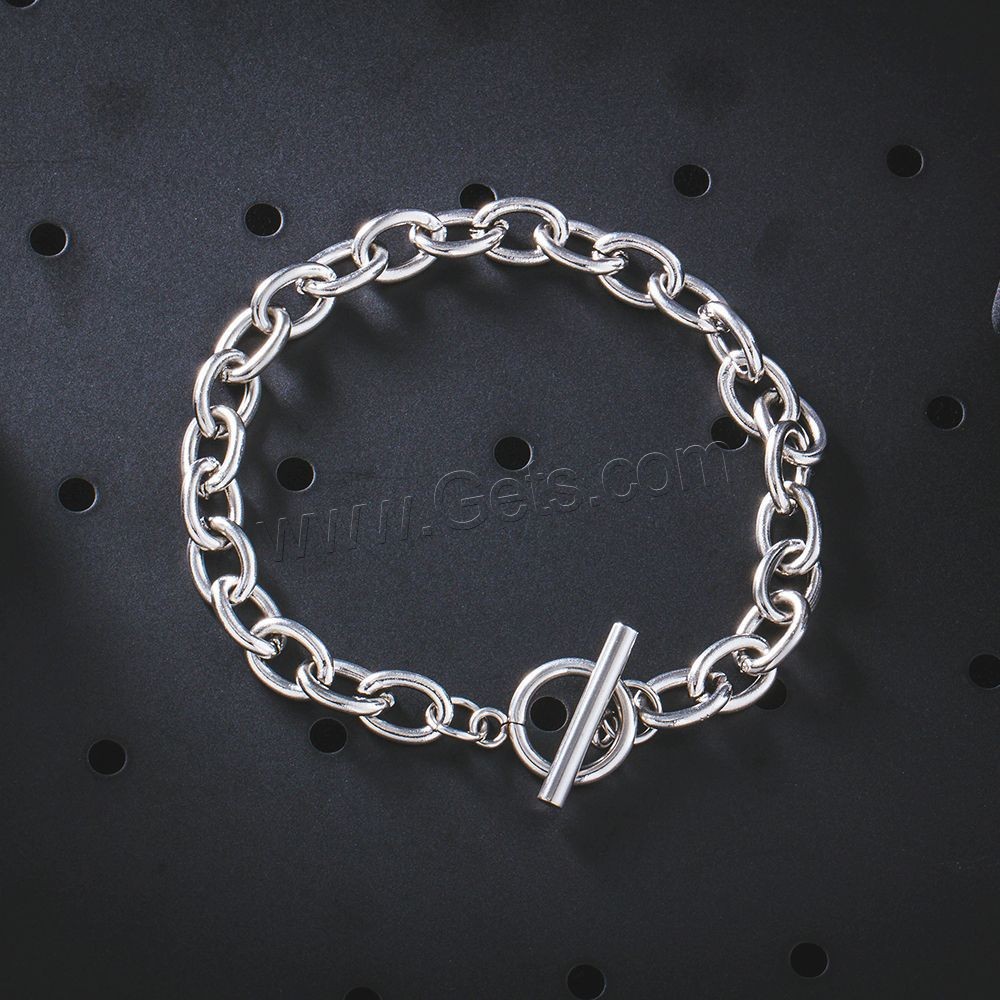 Titanium Steel Bracelet, titanium steel toggle clasp, fashion jewelry & Unisex & different size for choice, original color, Length:Approx 8.7 Inch, Sold By Strand