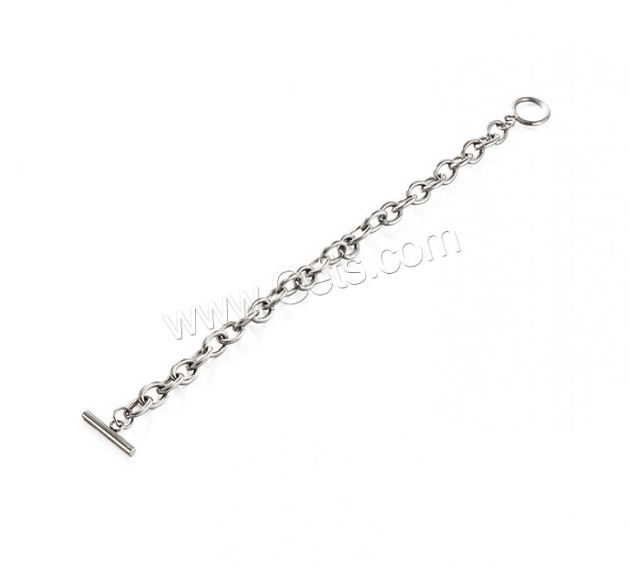 Titanium Steel Bracelet, titanium steel toggle clasp, fashion jewelry & Unisex & different size for choice, original color, Length:Approx 8.7 Inch, Sold By Strand