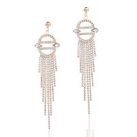 Zinc Alloy Tassel Earring, plated, fashion jewelry & for woman & with rhinestone 