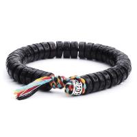 Coconut Bracelet, folk style & Unisex, black, 200mm 