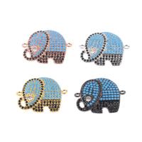 Befestiger Zirkonia Messing Schmuckverbinder, Elephant, plattiert, DIY & Micro pave Zirkonia, keine, 22*14mm, verkauft von PC