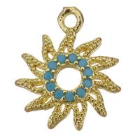 Cubic Zirconia Micro Pave Brass Pendant, gold color plated, fashion jewelry & micro pave cubic zirconia Approx 1.5mm 