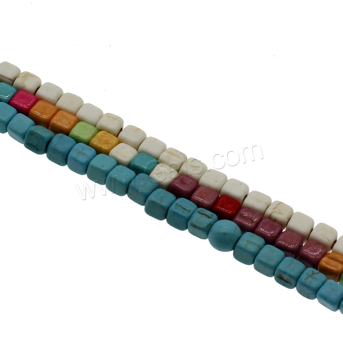 Synthetic Turquoise Beads,  Square, different size for choice, more colors for choice, Hole:Approx 1.3mm, 10Strands/Lot, Sold By Lot