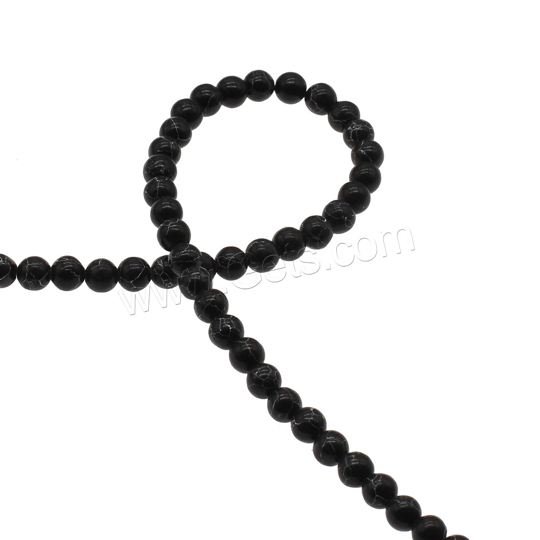 Synthetic Turquoise Beads, Round, different size for choice, black, Hole:Approx 1mm, Sold By Strand